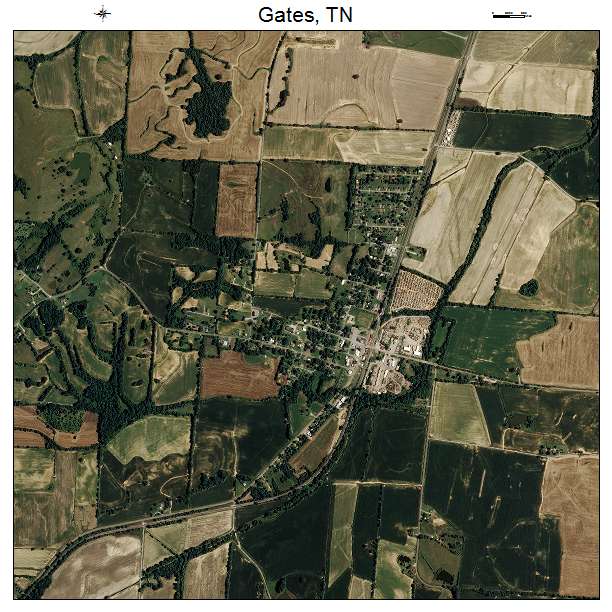Gates, TN air photo map