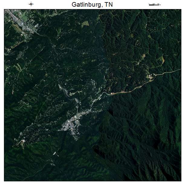 Gatlinburg, TN air photo map