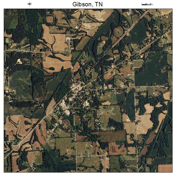 Gibson, TN air photo map