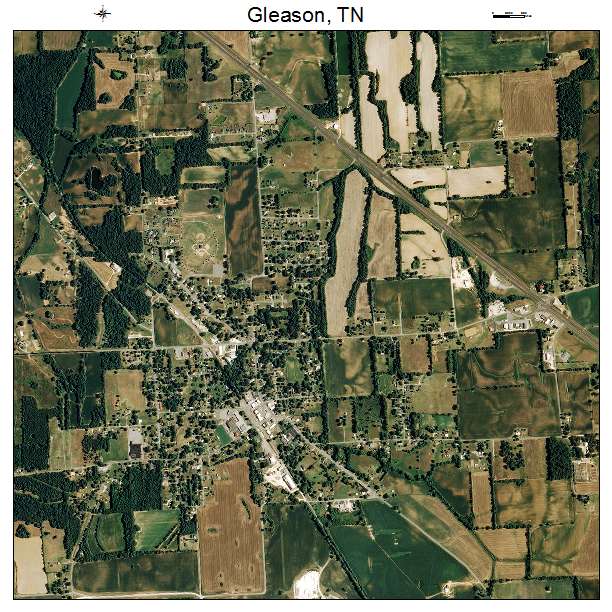 Gleason, TN air photo map