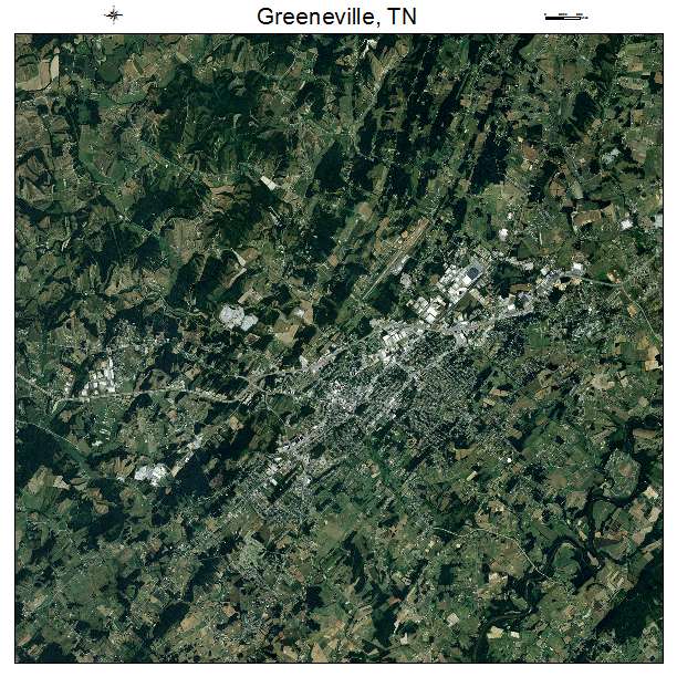 Greeneville, TN air photo map