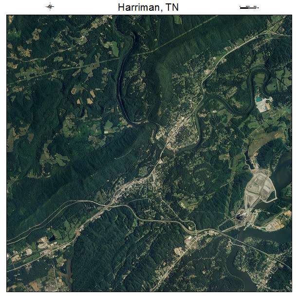Harriman, TN air photo map