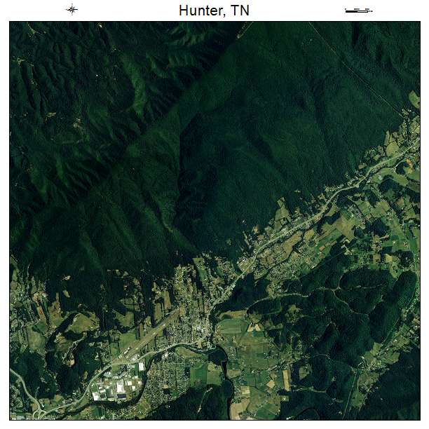 Hunter, TN air photo map