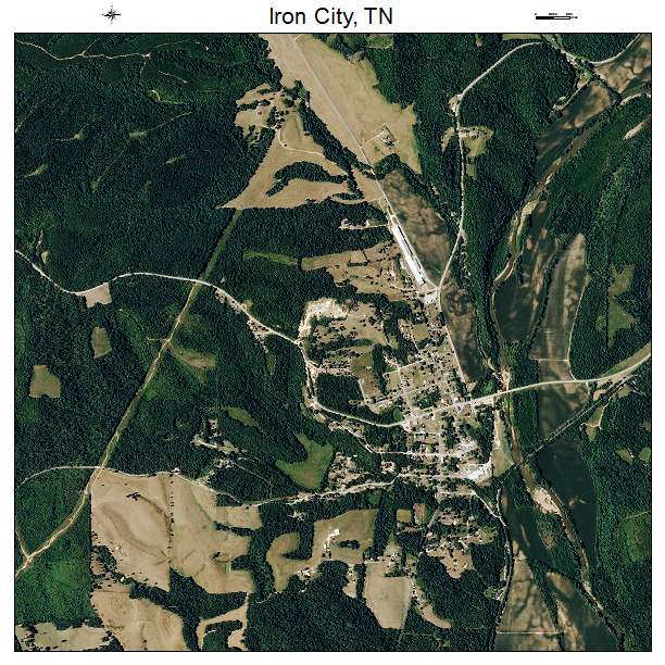 Iron City, TN air photo map