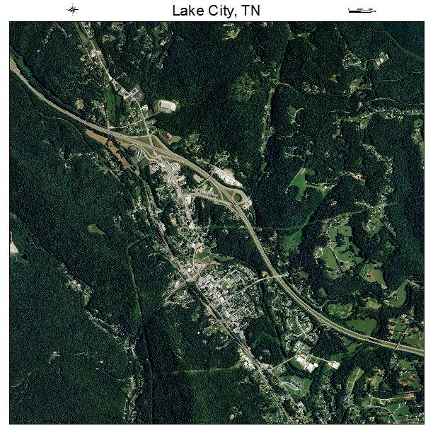 Lake City, TN air photo map