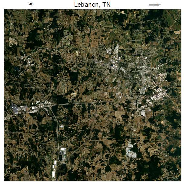 Lebanon, TN air photo map