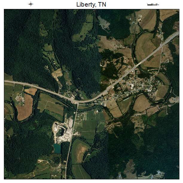 Liberty, TN air photo map