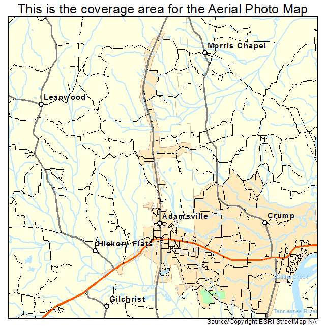 Adamsville, TN location map 