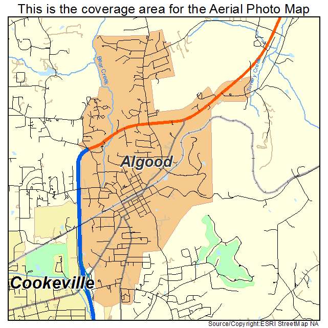 Algood, TN location map 