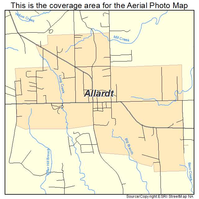 Allardt, TN location map 