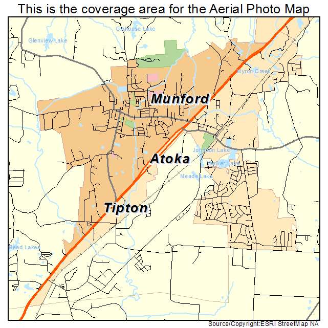 Atoka, TN location map 