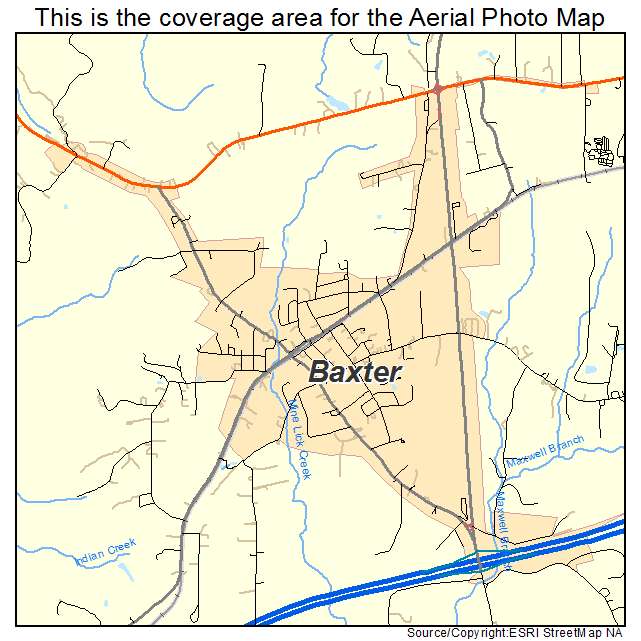 Baxter, TN location map 