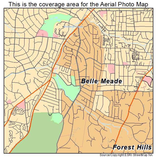 Belle Meade, TN location map 