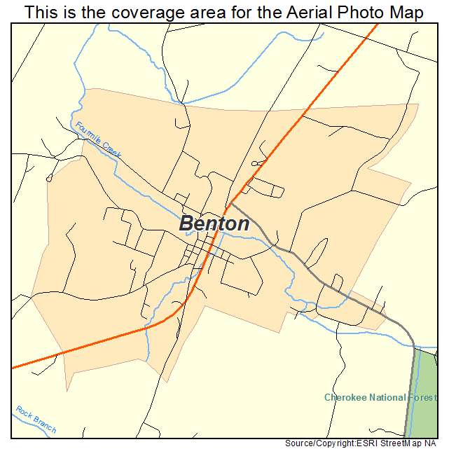 Benton, TN location map 
