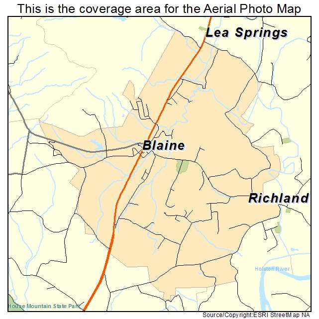 Blaine, TN location map 