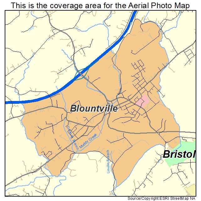 Blountville, TN location map 