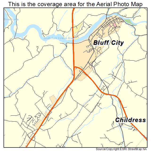 Bluff City, TN location map 