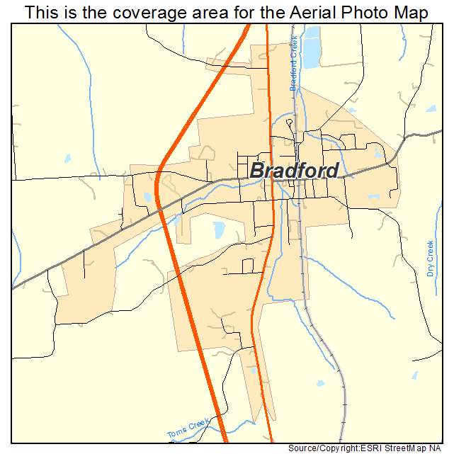 Bradford, TN location map 