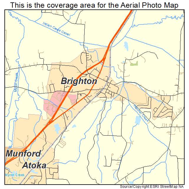 Brighton, TN location map 