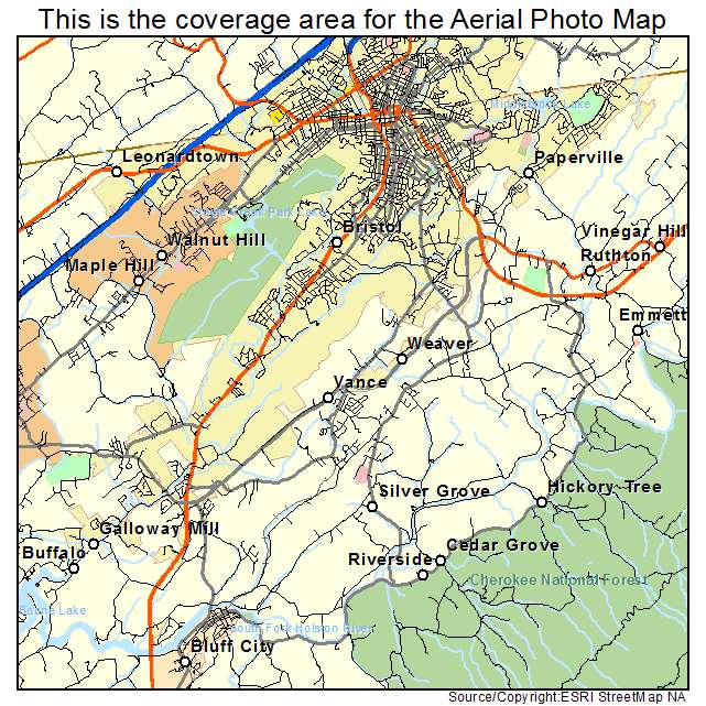 Bristol, TN location map 