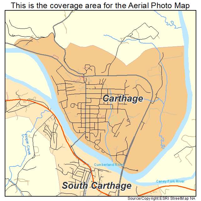 Carthage, TN location map 
