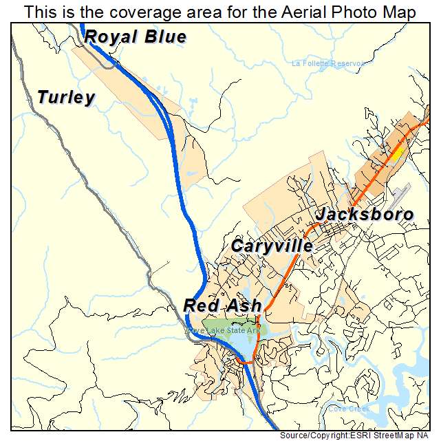 Caryville, TN location map 