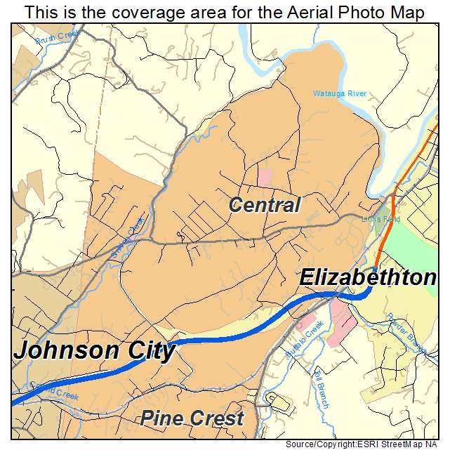 Central, TN location map 