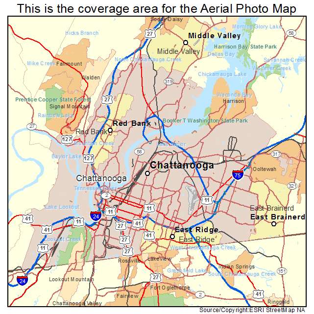 Chattanooga, TN location map 