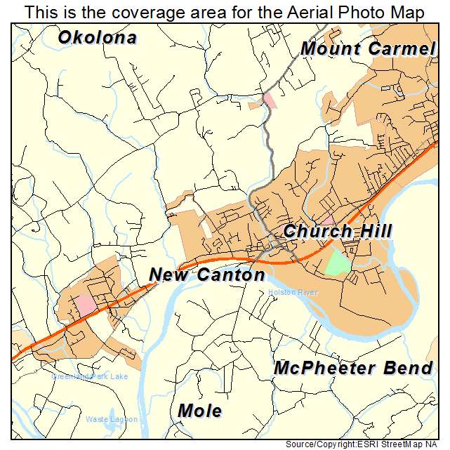 Church Hill, TN location map 
