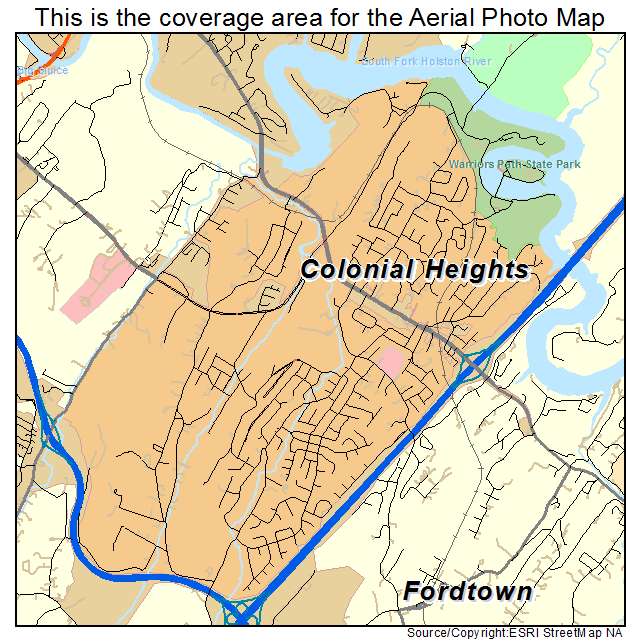 Colonial Heights, TN location map 