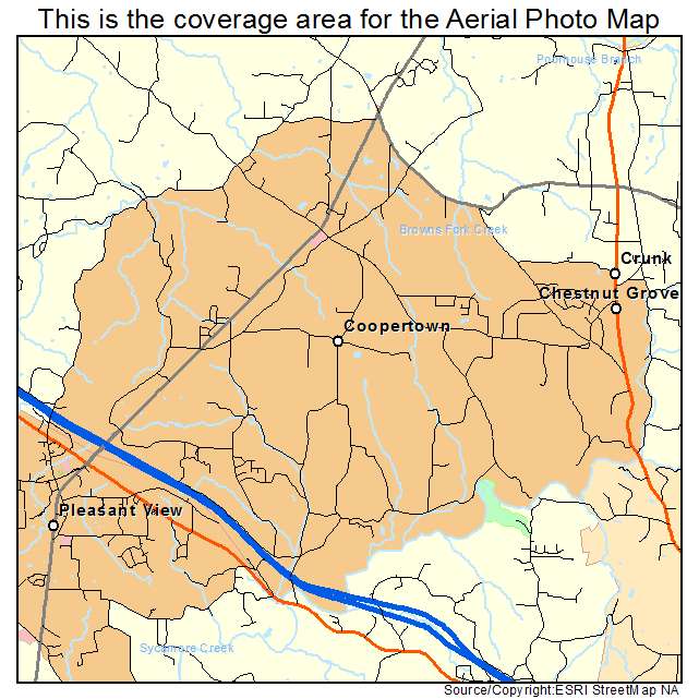 Coopertown, TN location map 