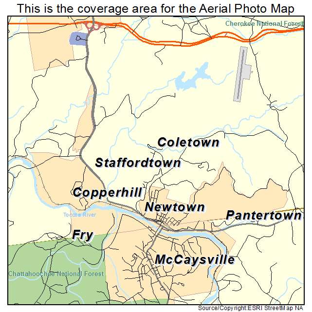 Copperhill, TN location map 
