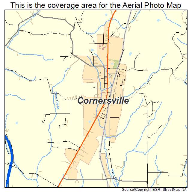 Cornersville, TN location map 