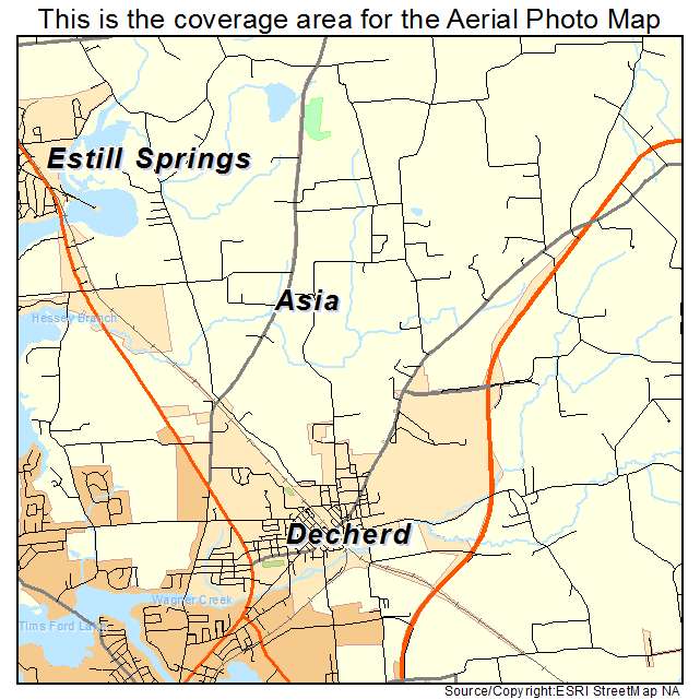 Decherd, TN location map 