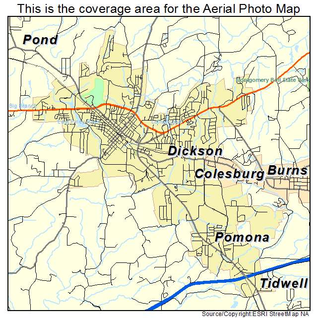 Aerial Photography Map Of Dickson TN Tennessee