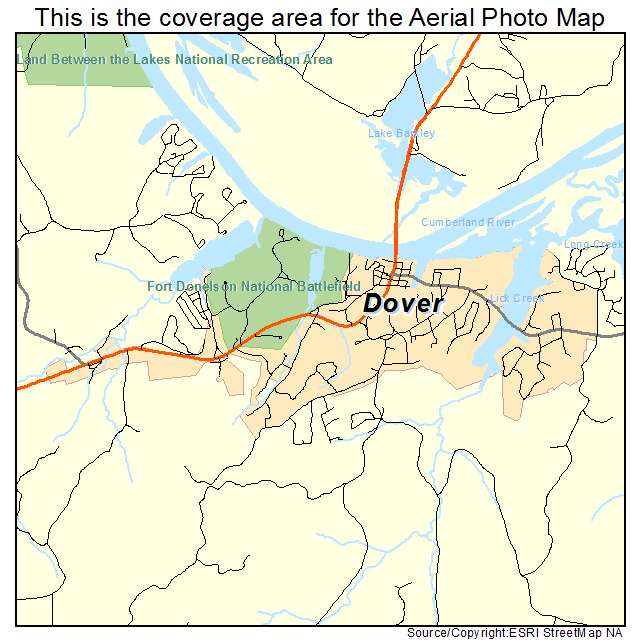 Dover, TN location map 