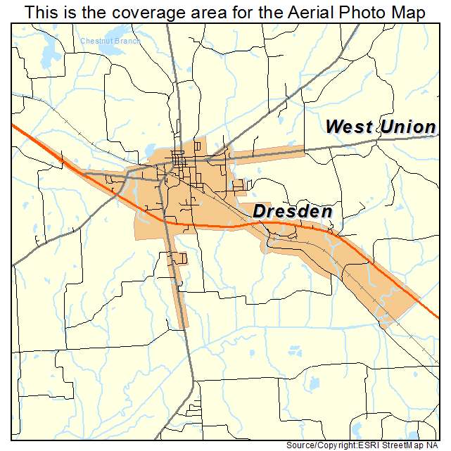 Dresden, TN location map 