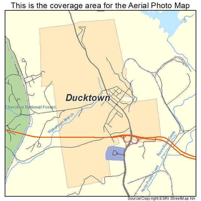 Ducktown, TN location map 