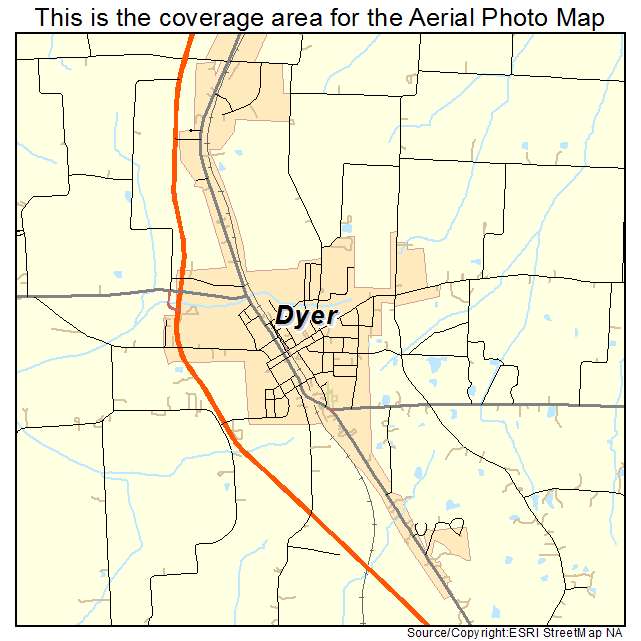 Dyer, TN location map 