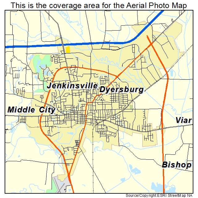 Dyersburg, TN location map 