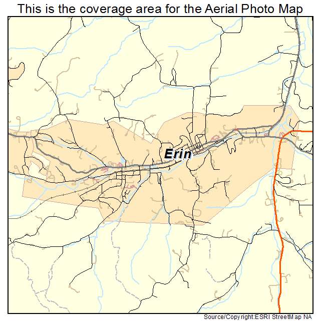 Erin, TN location map 