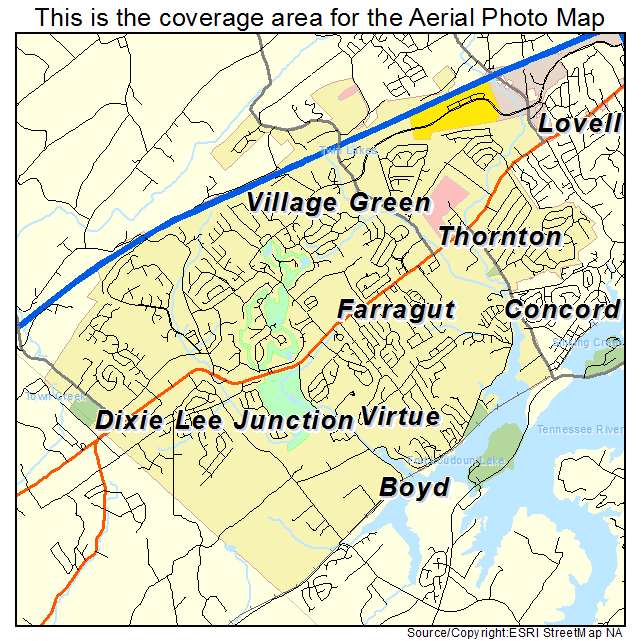 Farragut, TN location map 