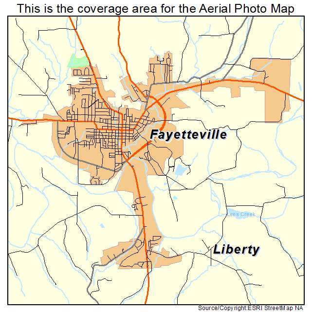 Fayetteville, TN location map 