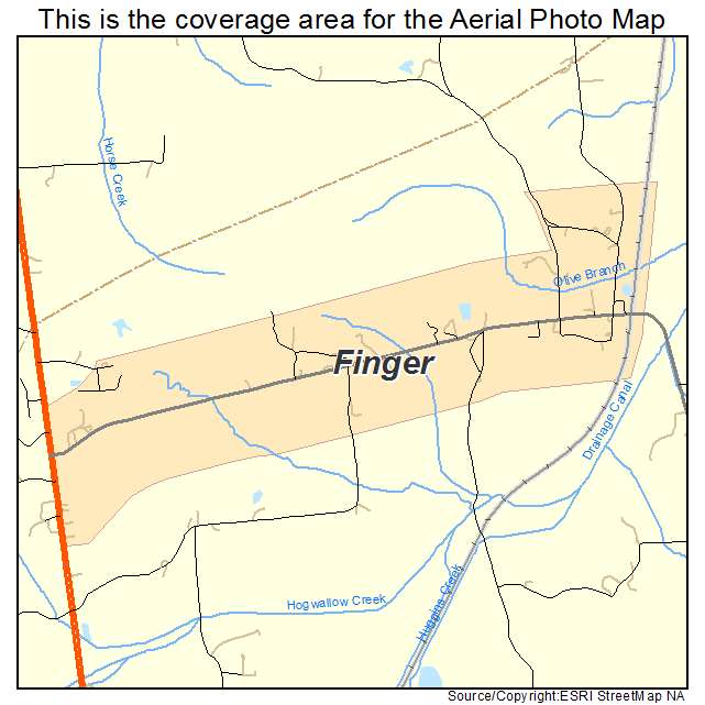Finger, TN location map 