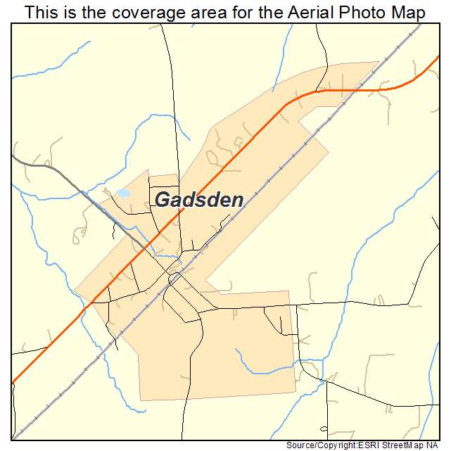 Gadsden, TN location map 
