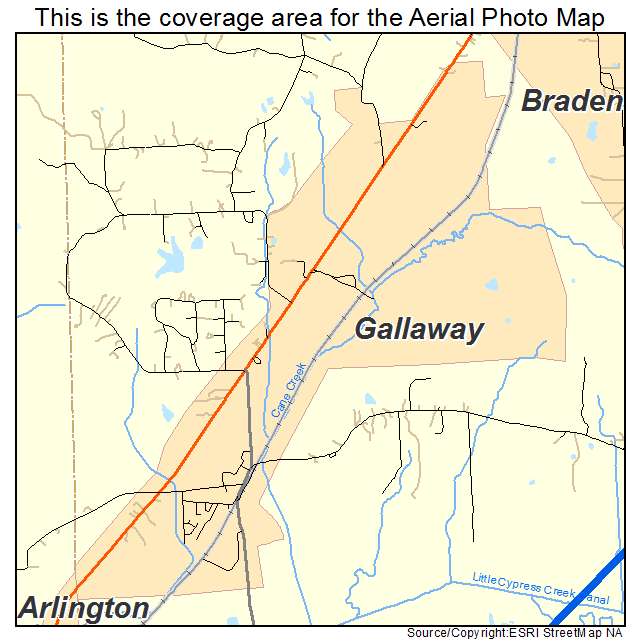 Gallaway, TN location map 