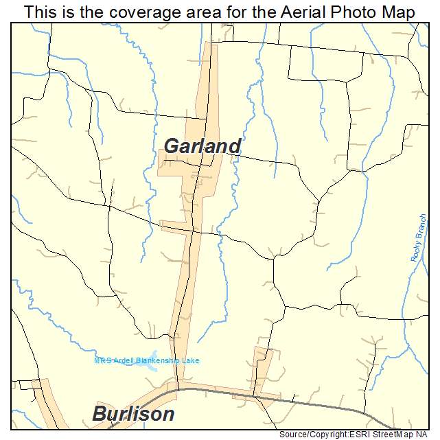 Garland, TN location map 