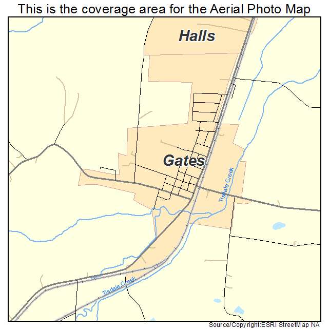 Gates, TN location map 