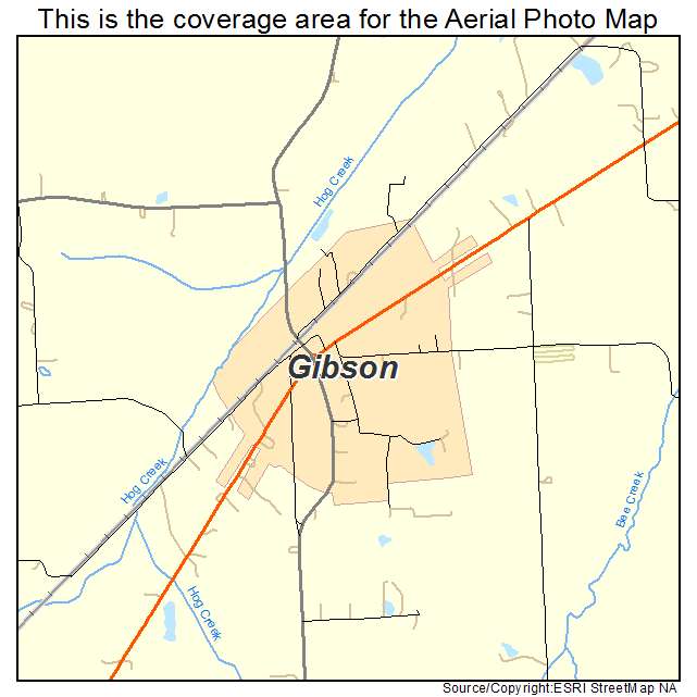 Gibson, TN location map 