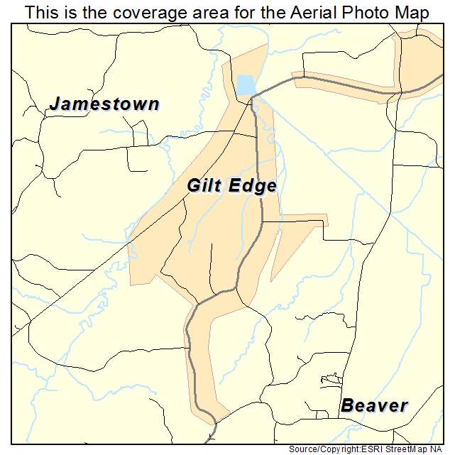 Gilt Edge, TN location map 